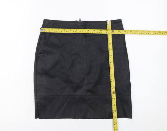 ONLY Women Black Faux Leather Pencil Skirt Size 6