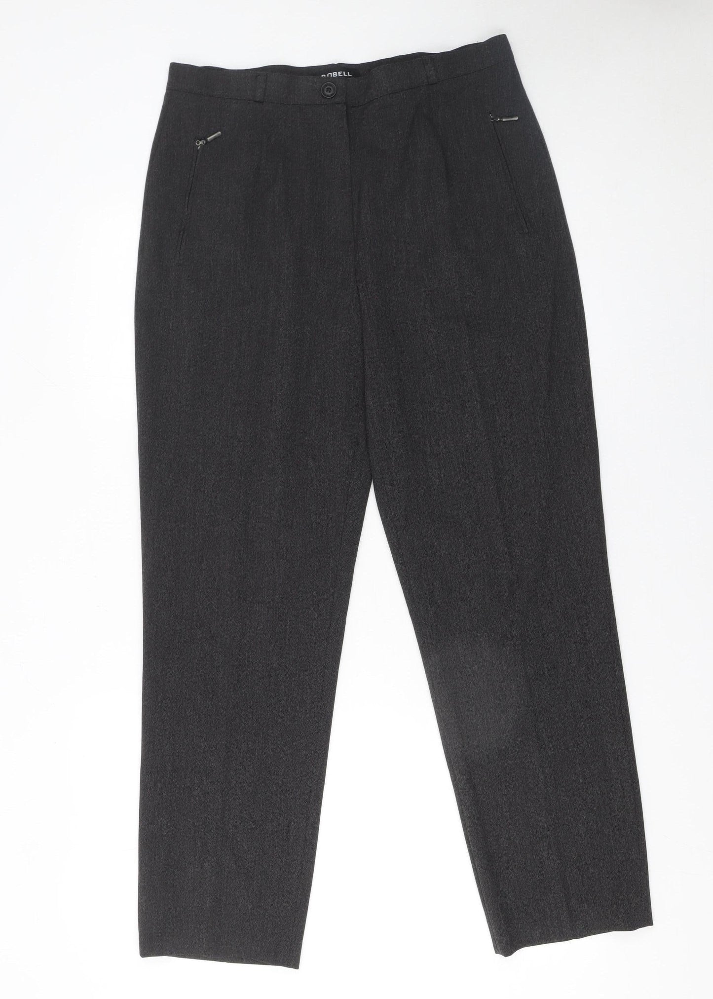Robell Women's Grey Stretch Straight Leg Trousers Size 20