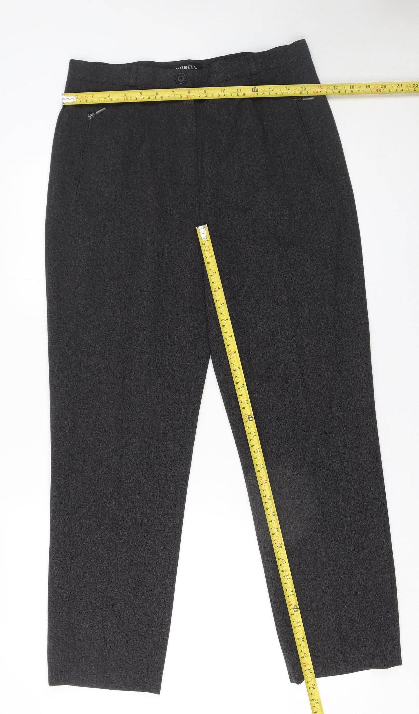 Robell Women's Grey Stretch Straight Leg Trousers Size 20