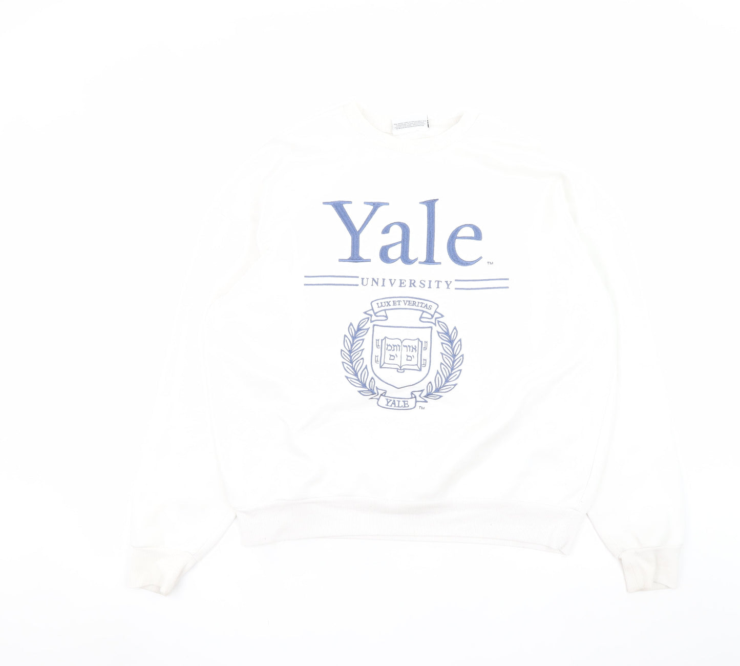 Yale University White Crew Neck Pullover Sweatshirt XS Women's Casual