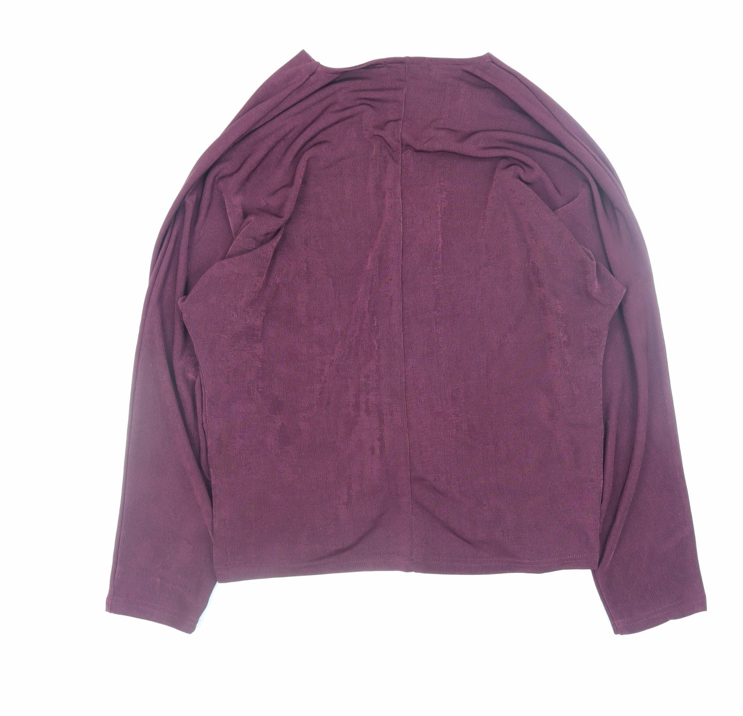 Gallery Womens Plum Purple Wrap Jersey Blouse Size L Long Sleeve