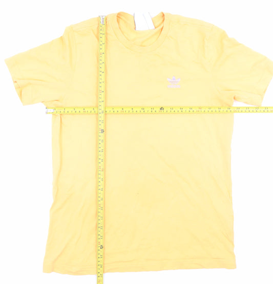 Adidas Men's Yellow Crew Neck Cotton T-Shirt Size S
