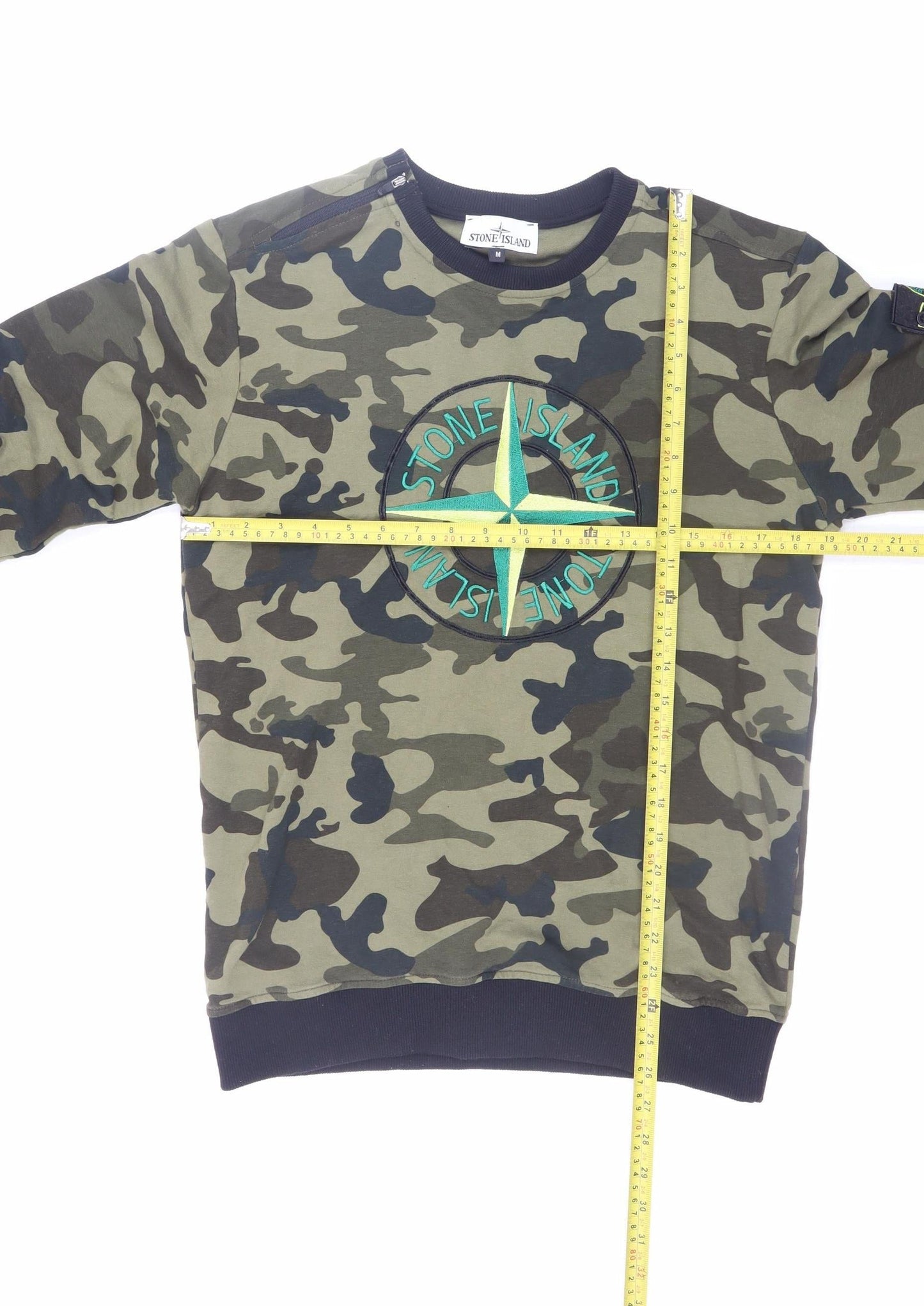 Stone Island Men's Green Camouflage Pullover Sweatshirt M