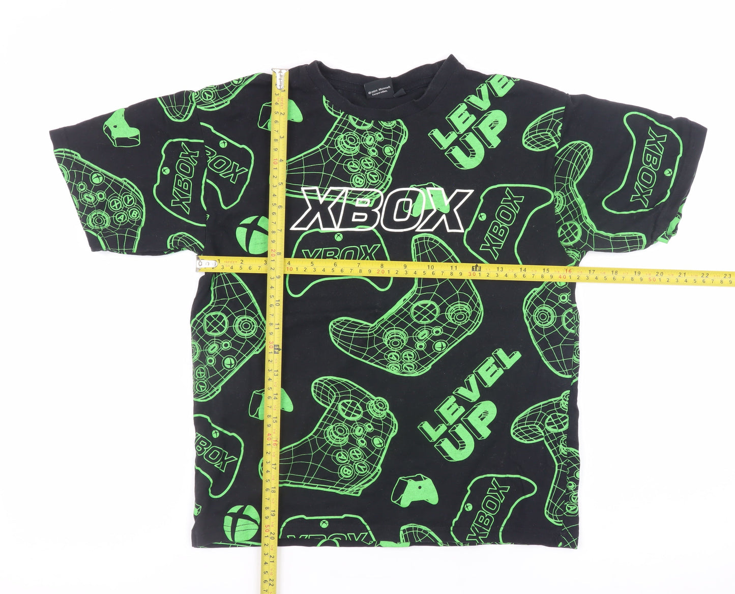 Xbox Boys Black Green Graphic Print Short Sleeve Gaming T-Shirt Size 146/152