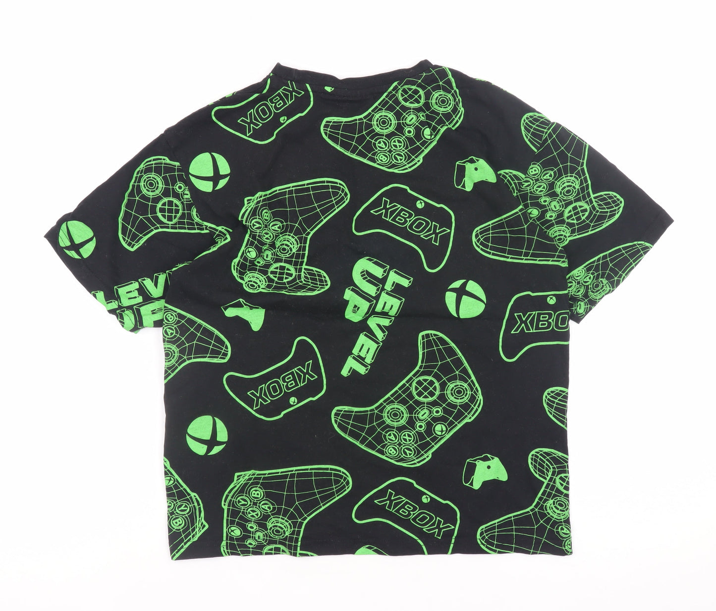Xbox Boys Black Green Graphic Print Short Sleeve Gaming T-Shirt Size 146/152