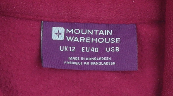 Mountain Warehouse Women's Red Fleece 1/2 Zip Sweatshirt UK 12
