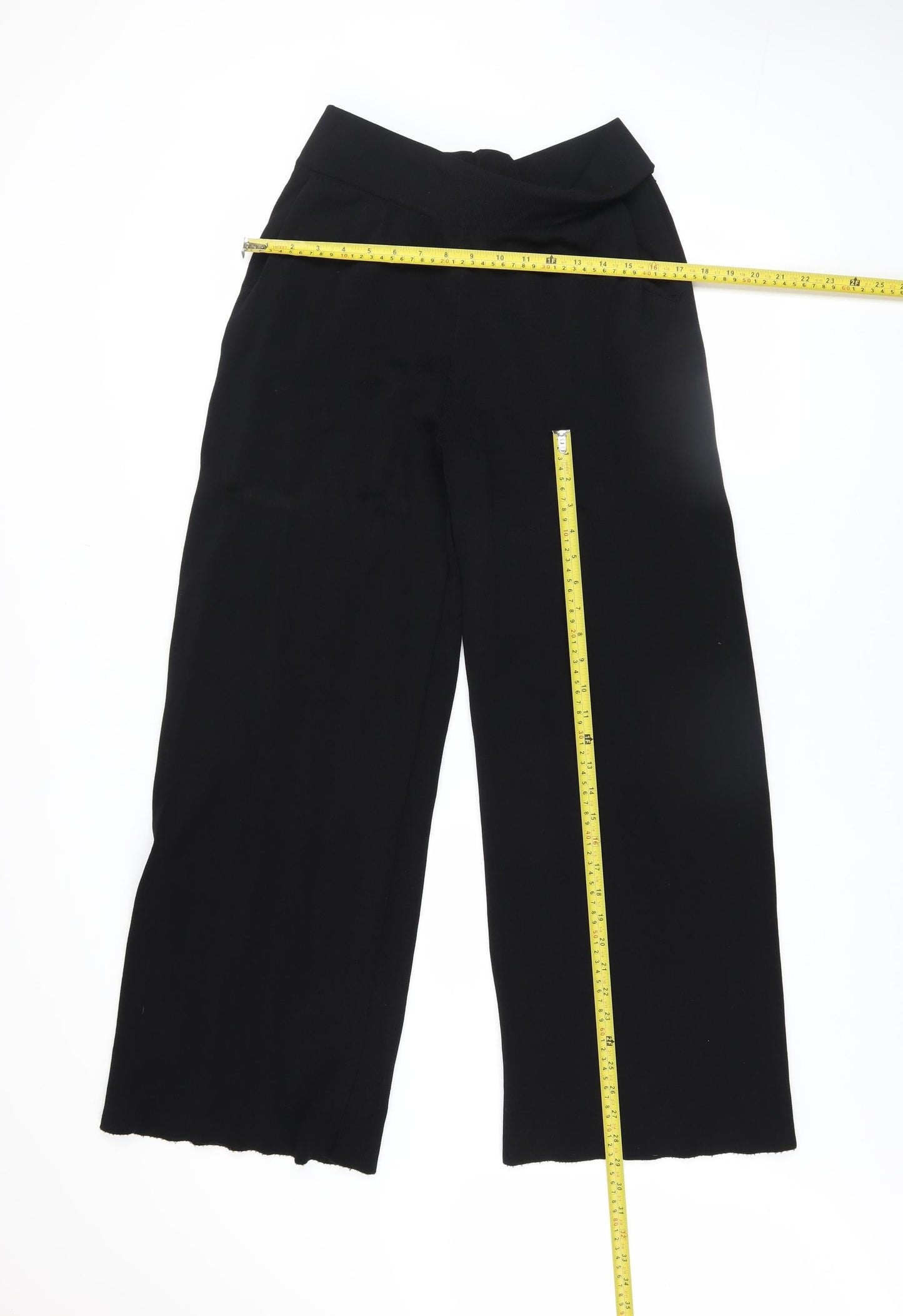 Lennon Courtney & Kilkenny Design Women's Black Wide-Leg Trousers M