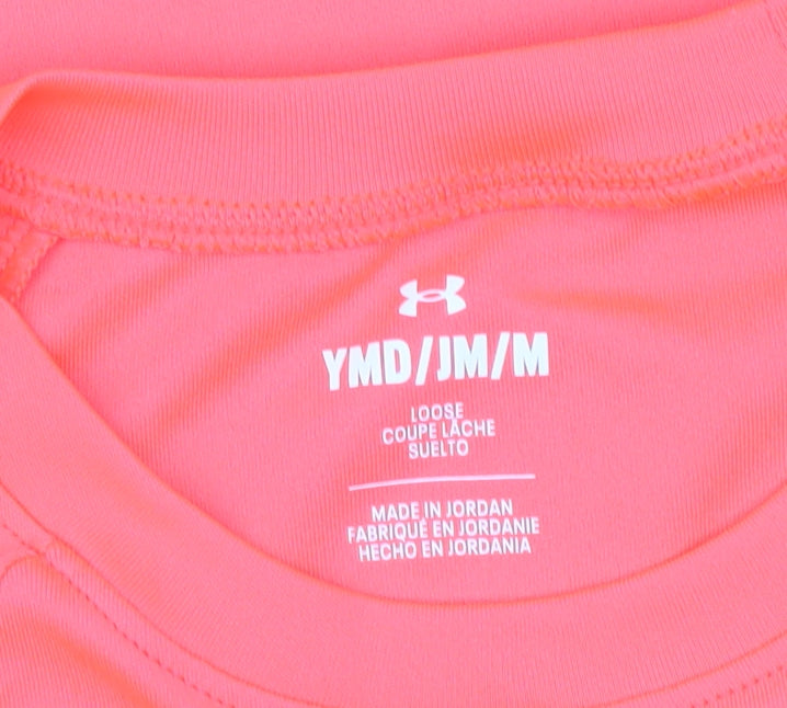 Under Armour Boys Pink Short Sleeve Active T-Shirt M Moisture Wicking