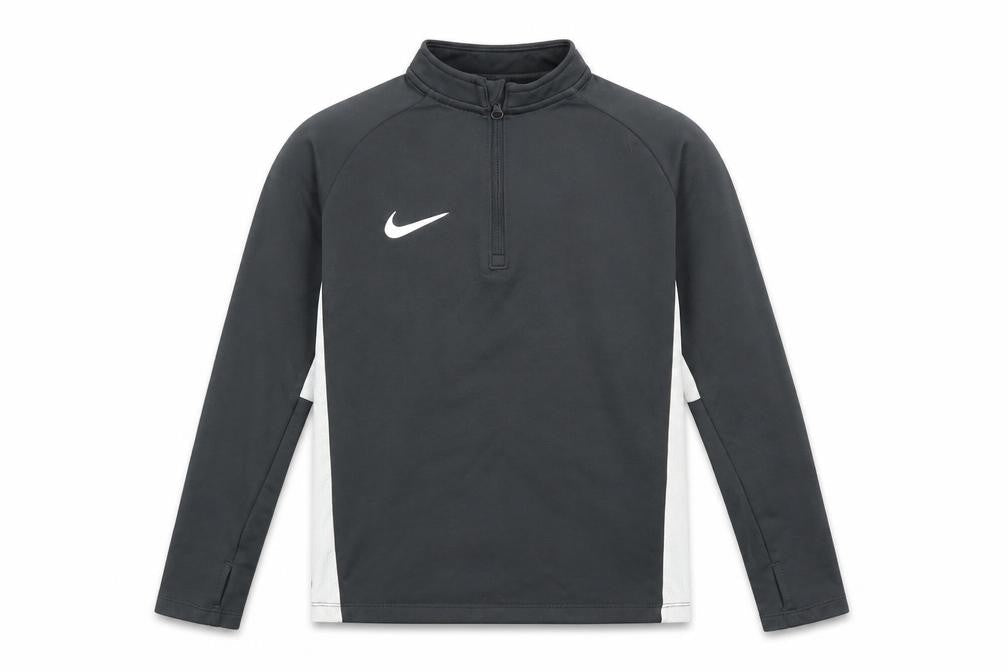 Front view of Nike boys’ black dri-fit xs 1/4 zip pullover sweatshirt