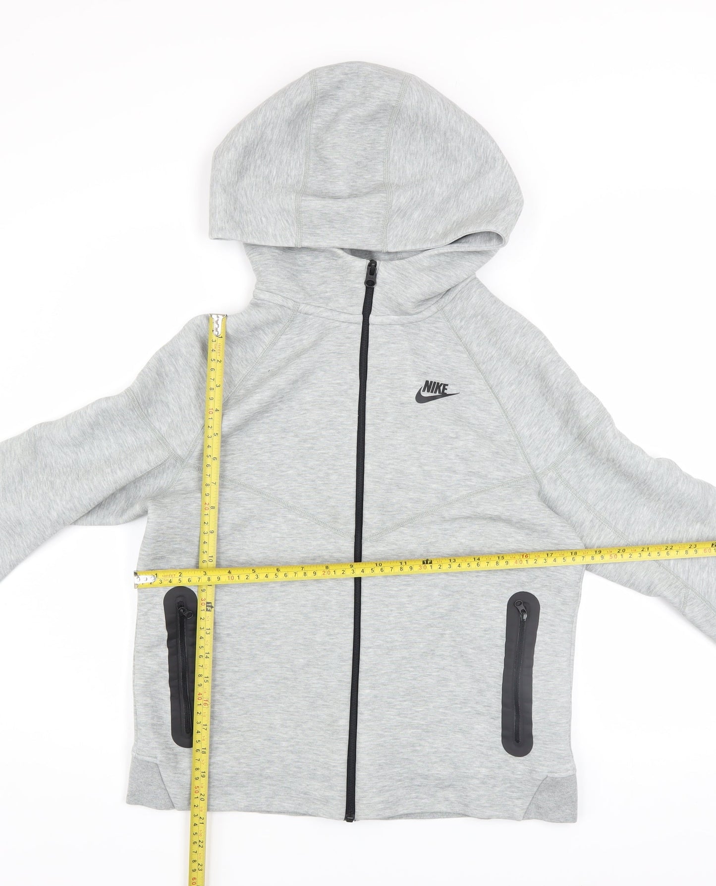 Nike Boys Grey Full Zip Hoodie XL 158-170cm Sportswear Sweatshirt