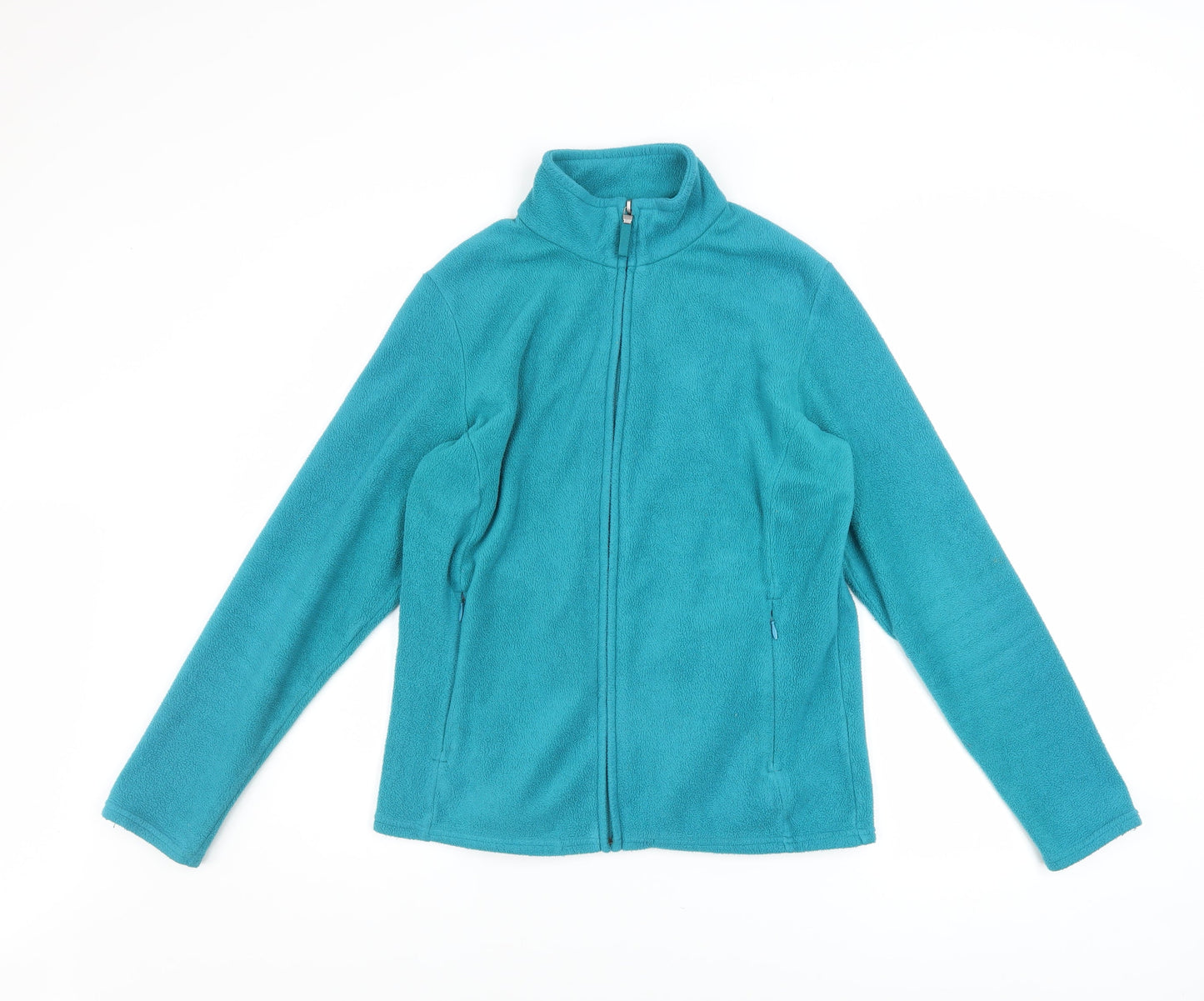 Marks and Spencer Womens Blue Fleece Jacket Size 12 Full Zip Lightweight