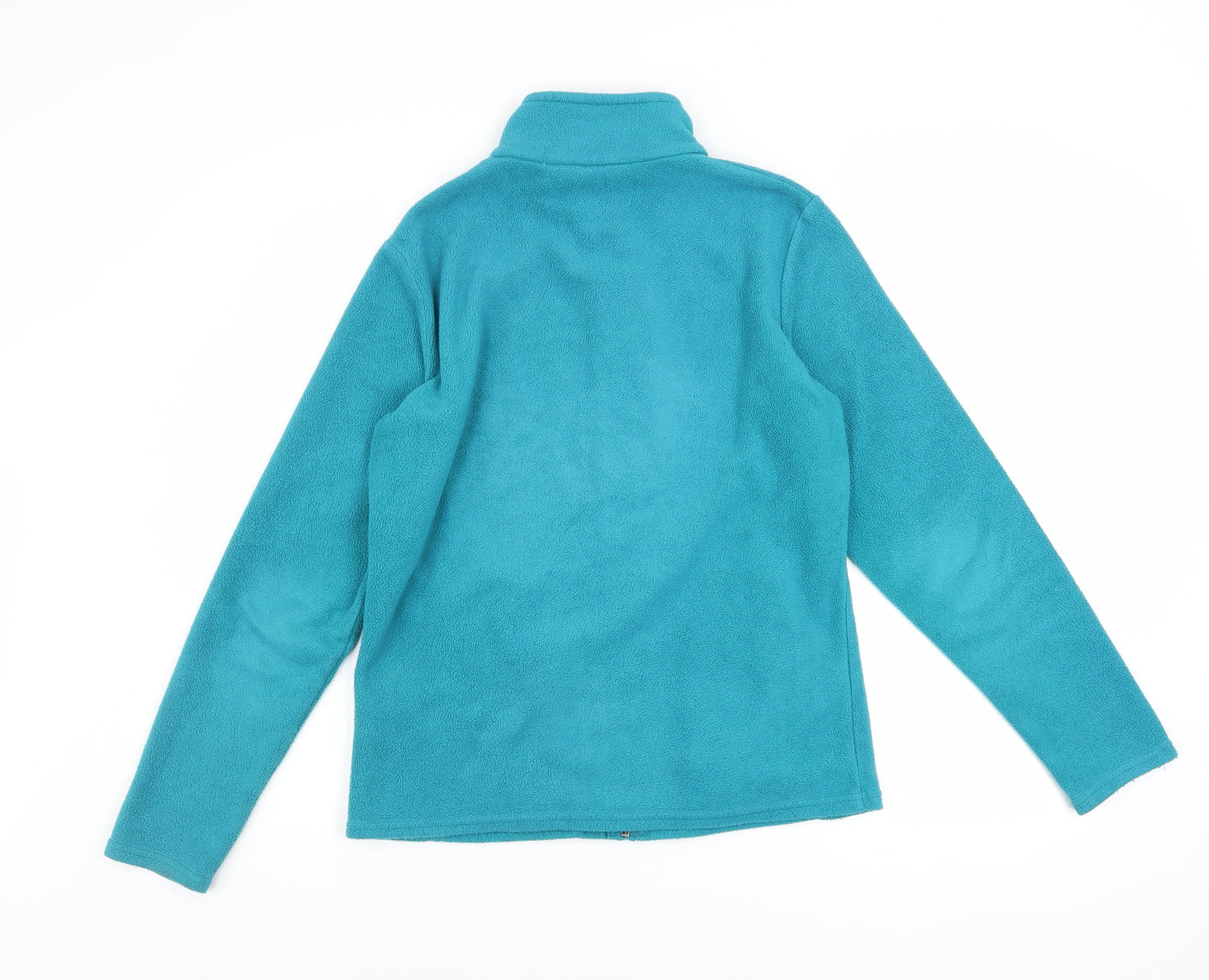 Marks and Spencer Womens Blue Fleece Jacket Size 12 Full Zip Lightweight