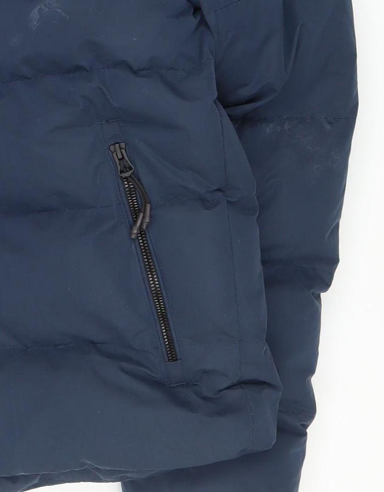 Superdry Mens Blue Hooded Puffer Jacket Size M Winter Casual