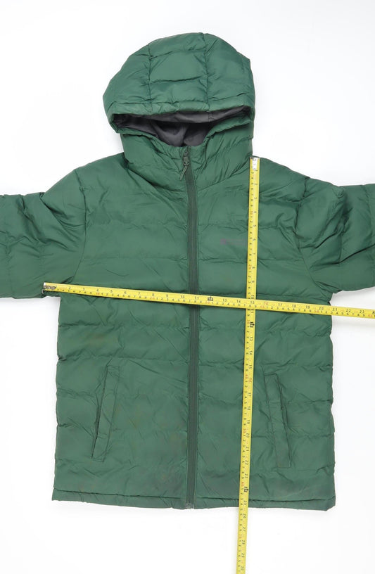 Mountain Warehouse Men's Green Puffer Jacket Size S Hooded Insulated Coat