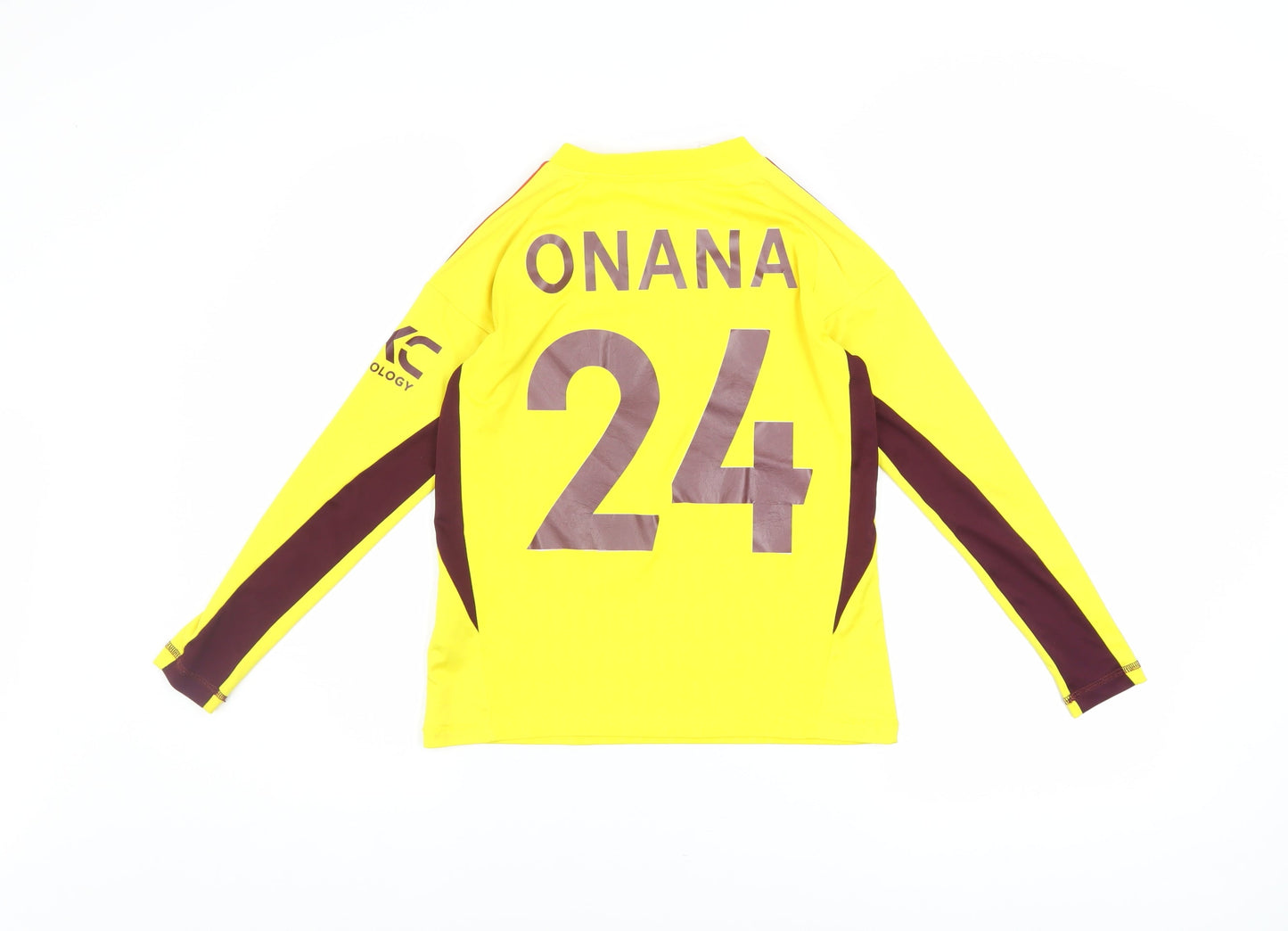 Adidas Boys Yellow Manchester United Goalkeeper Jersey 9-10Y Long Sleeve
