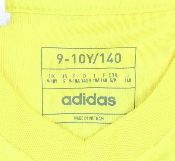 Adidas Boys Yellow Manchester United Goalkeeper Jersey 9-10Y Long Sleeve