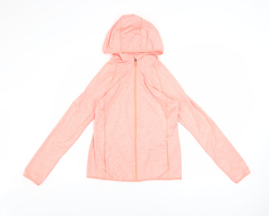 Dunnes Stores Womens Pink Hooded Full Zip Activewear Jacket Size 8
