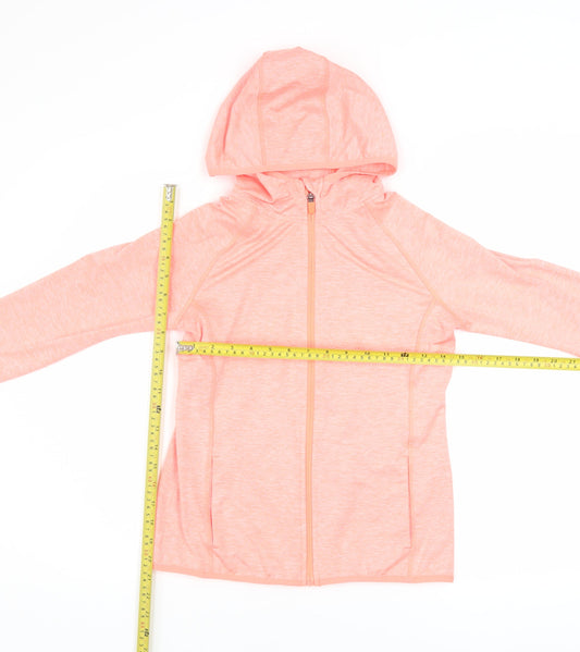 Dunnes Stores Womens Pink Hooded Full Zip Activewear Jacket Size 8