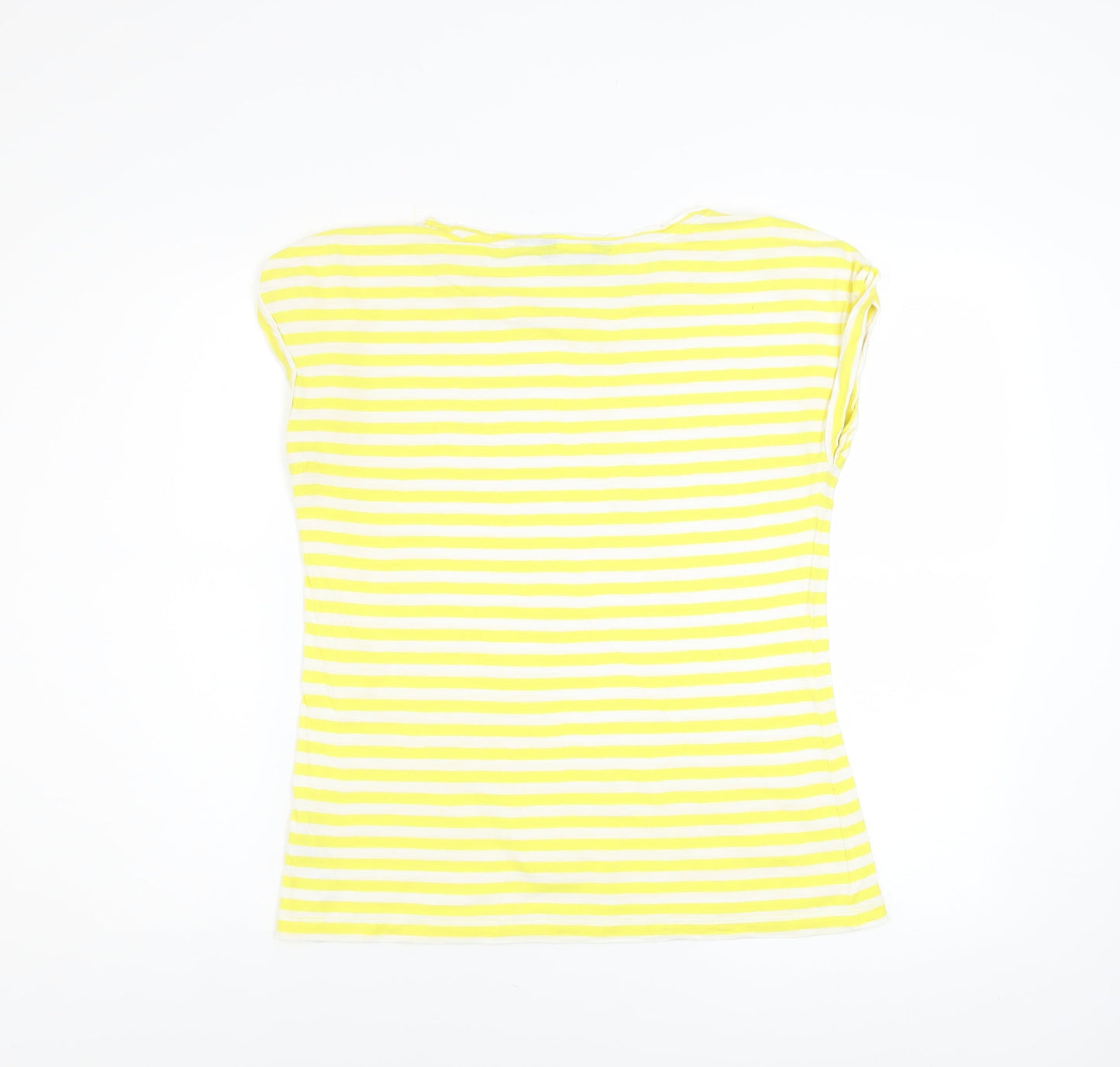 Dorothy Perkins Women’s Yellow Striped Cotton T-Shirt UK Size 10