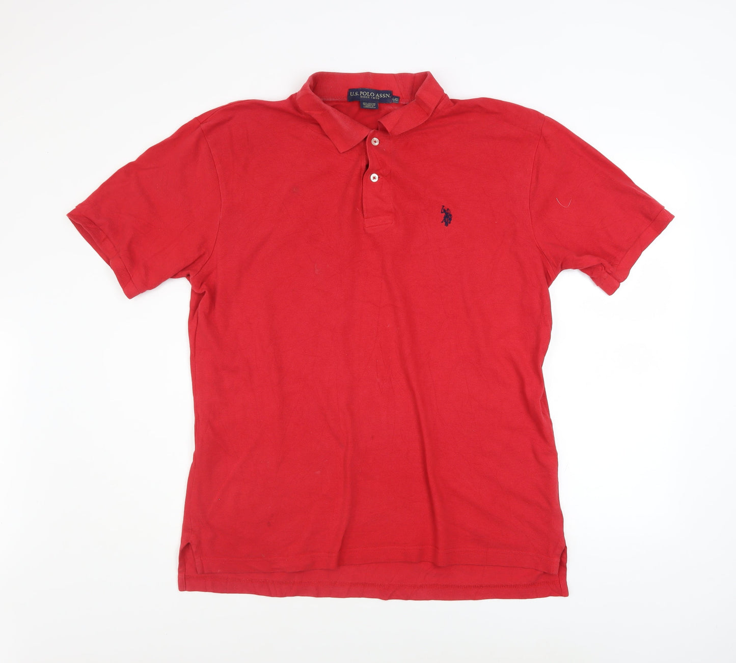 U.S. Polo Assn. Men's Red Cotton Short Sleeve Polo Shirt Size L