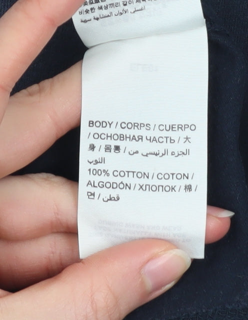 Superdry Men's Navy V-Neck Cotton T-Shirt Large Classic Fit