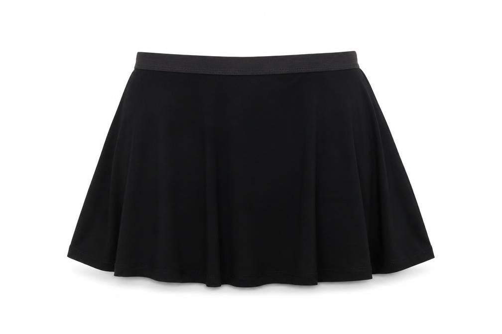 Front view of ASOS DESIGN Women Black A-Line Jersey Stretch Skirt, size 16