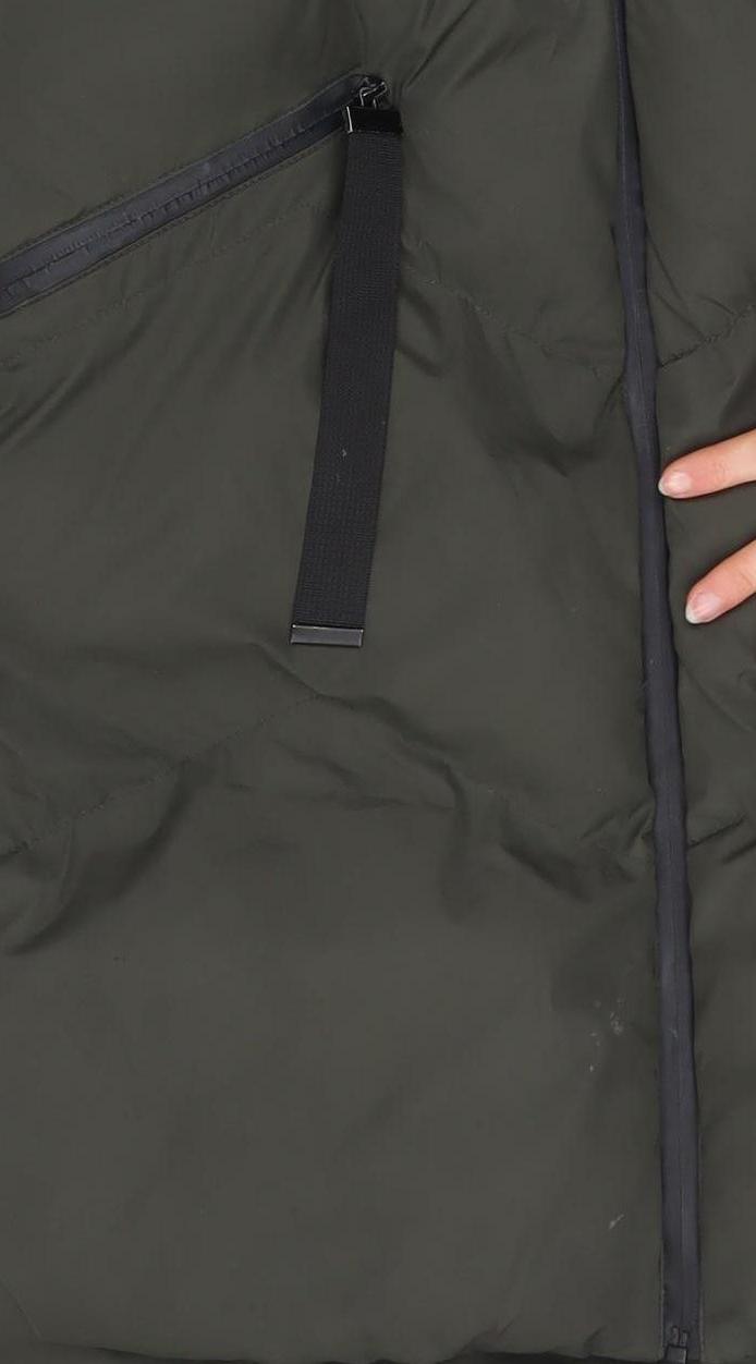 AX Paris Women's Green Long Puffer Coat Hooded Size 10