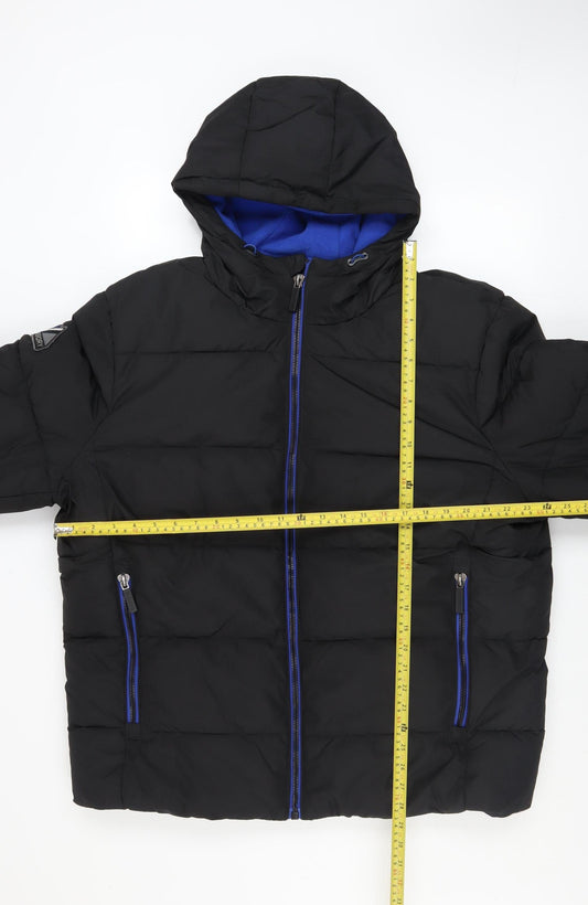 Superdry Men's Black 3XL Hooded Puffer Jacket Winter Coat