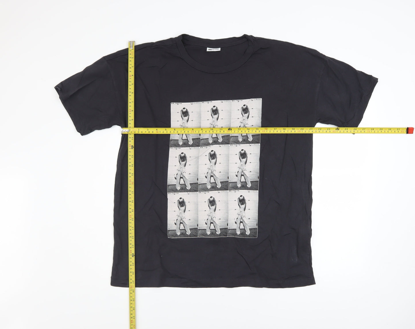 Noisy May Men’s Black Graphic Print Cotton T-Shirt Size L