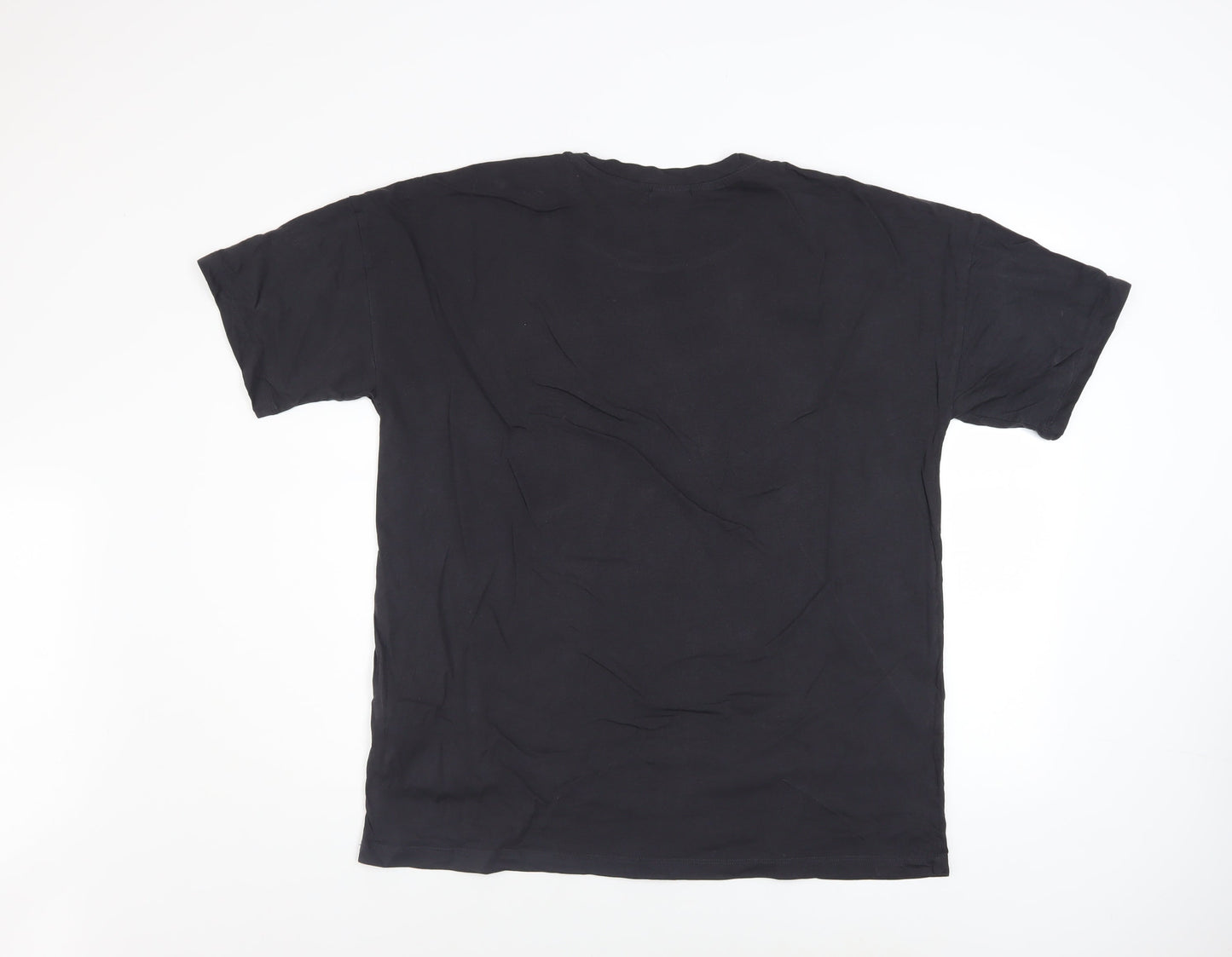 Noisy May Men’s Black Graphic Print Cotton T-Shirt Size L