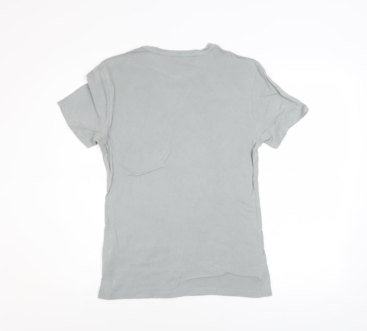 AllSaints Men Grey XS Slim Fit Crew Neck Cotton T-Shirt