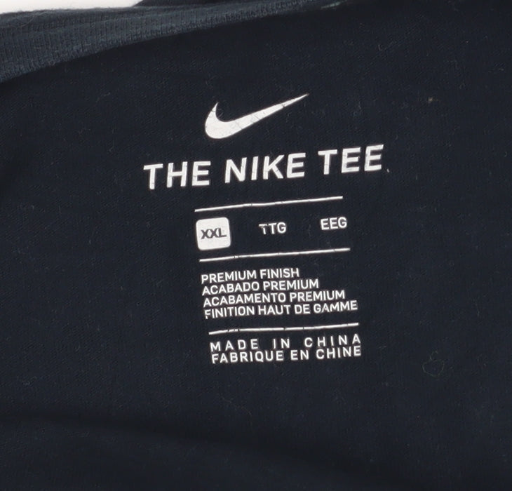 Nike Women's Black Cropped Air T-Shirt, Size 2XL, Relaxed Fit