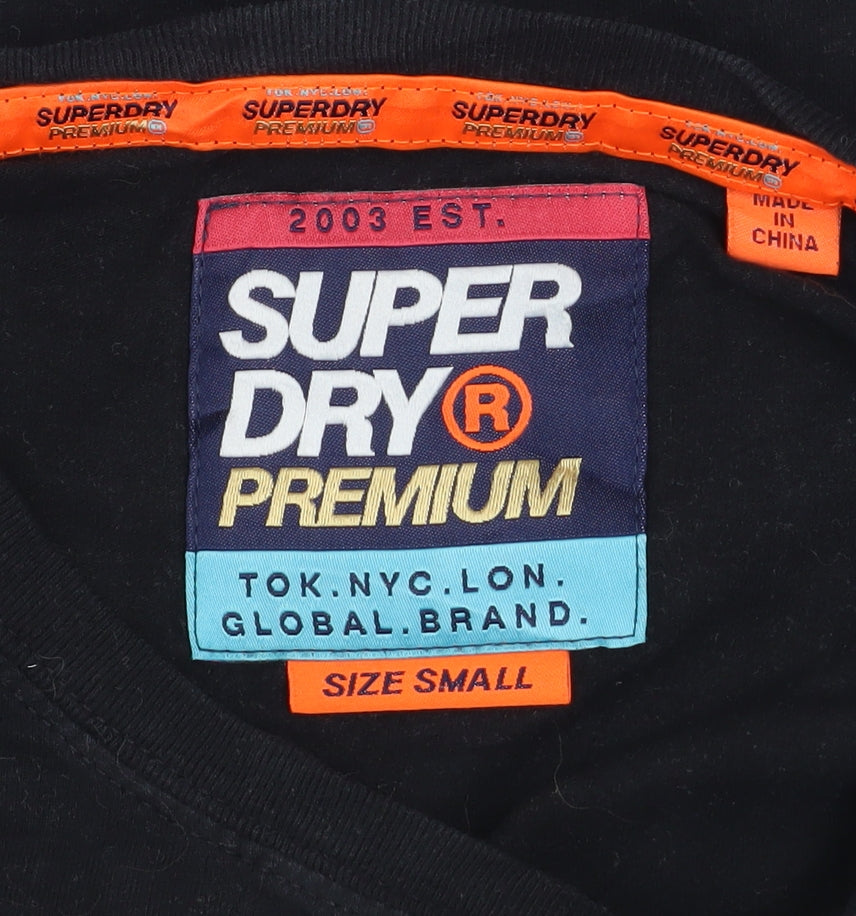 Superdry Men's Black Small Graphic Print Cotton T-Shirt