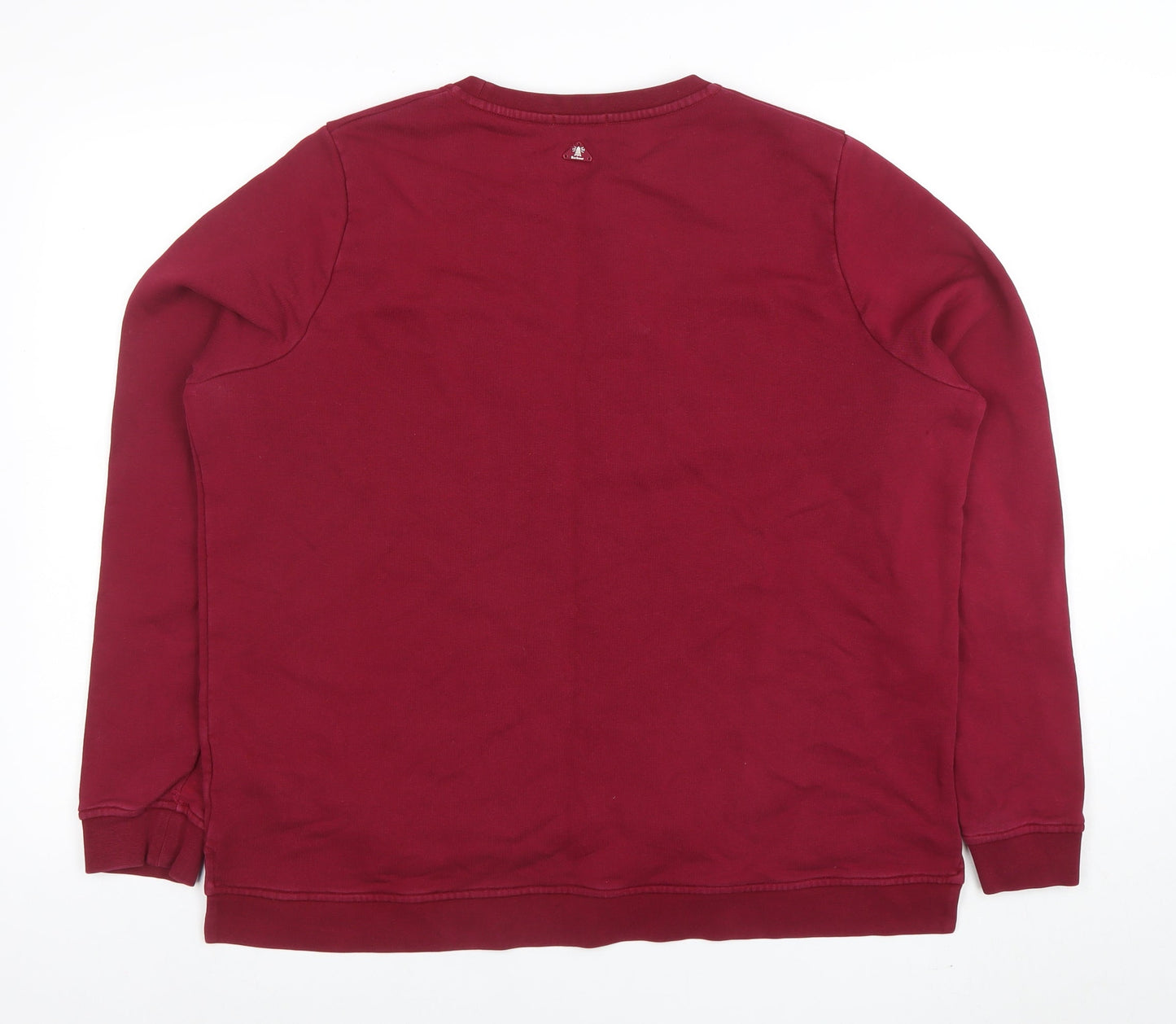Barbour Womens Burgundy Puffin Embroidered Pullover Sweatshirt UK 14