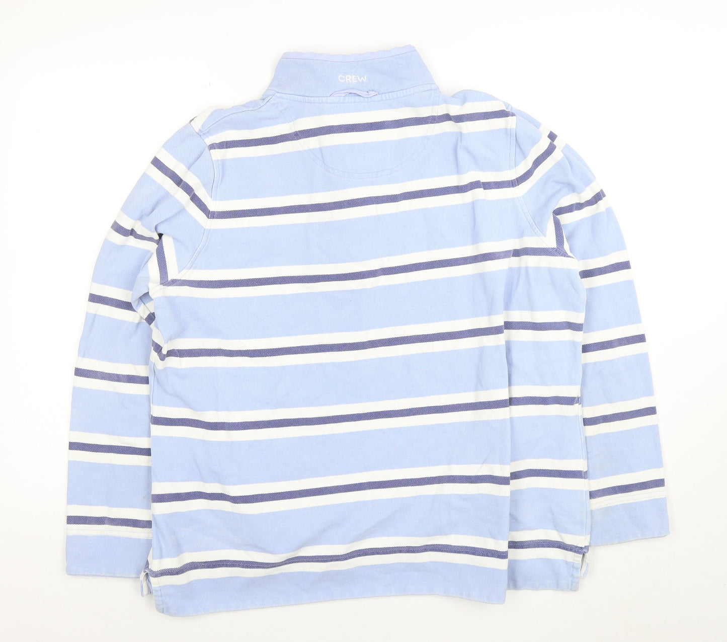 Crew Clothing Women Blue Striped Henley Sweatshirt Size 18 Cotton