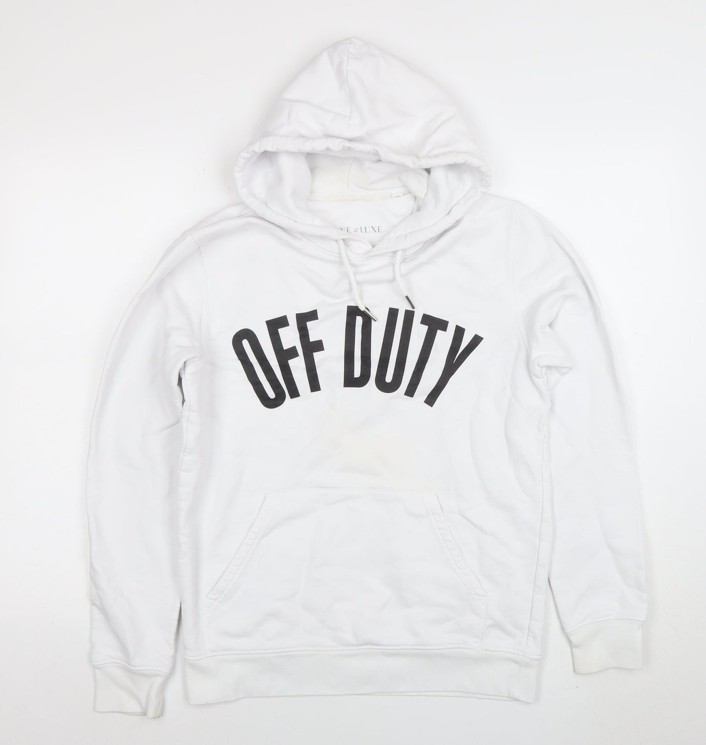 Love & Luxe Women's White Graphic Pullover Hoodie Size XS