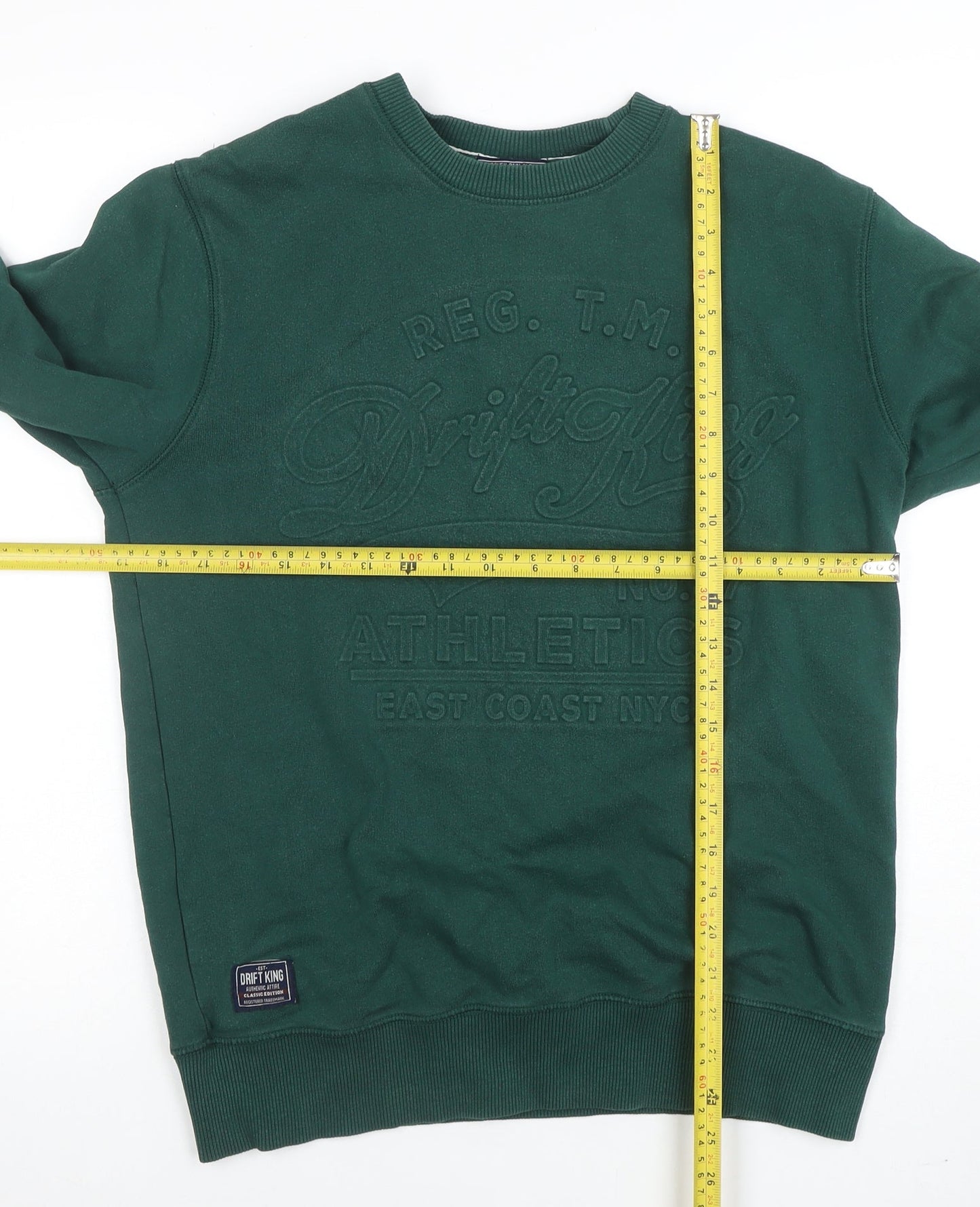 Drift King Men's Green Crew Neck Pullover Sweatshirt M Regular Fit