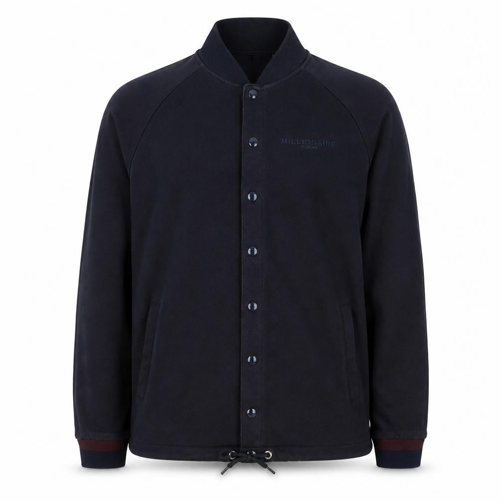 Millionaire Homme Men's Black L Collared Button Sweatshirt