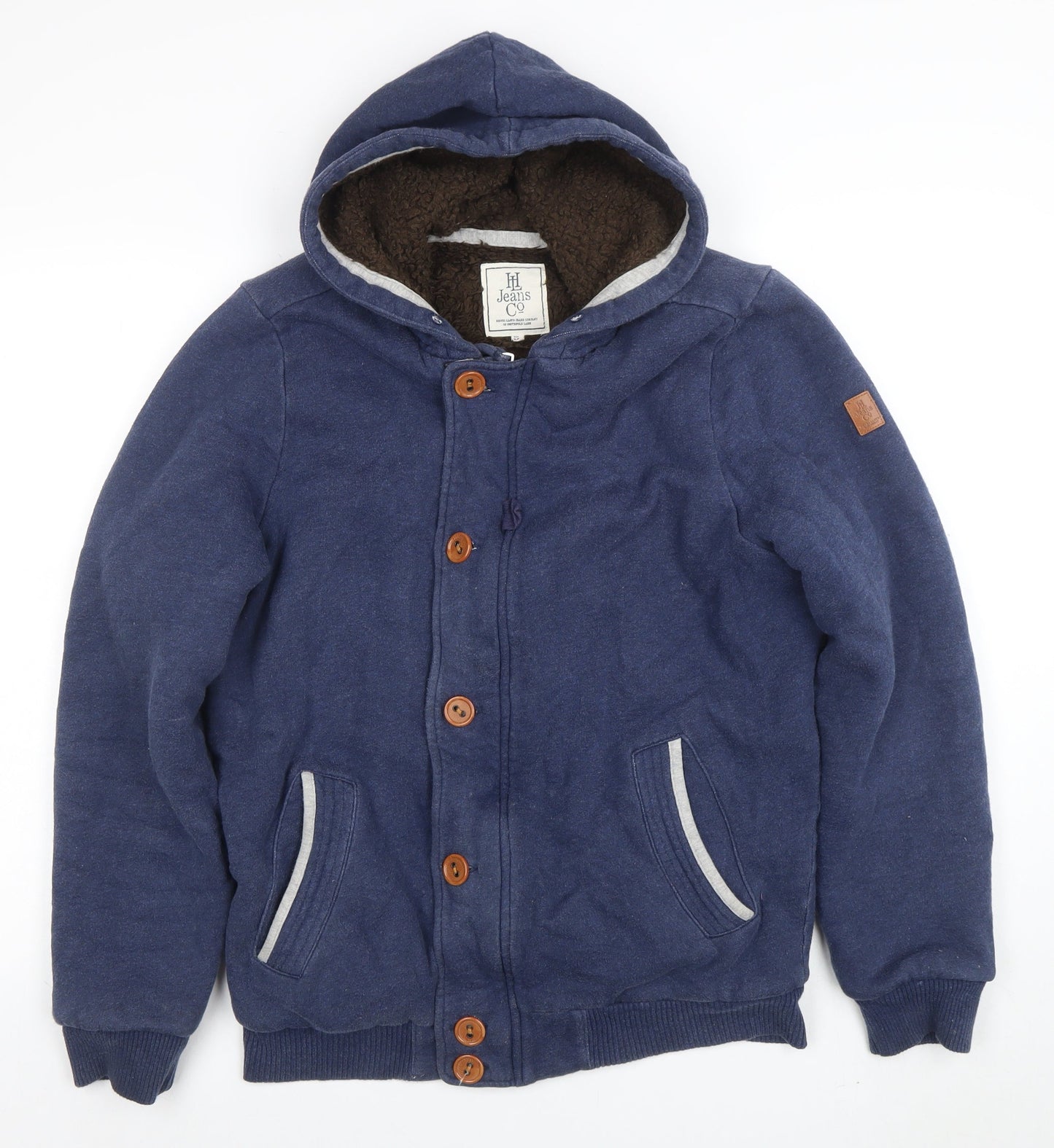 Henri Lloyd Jeans Co Navy Blue Men's M Hooded Button Sweatshirt
