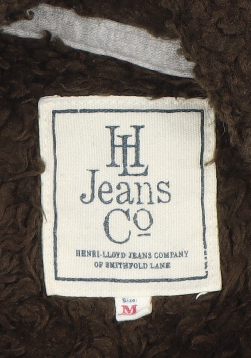 Henri Lloyd Jeans Co Navy Blue Men's M Hooded Button Sweatshirt