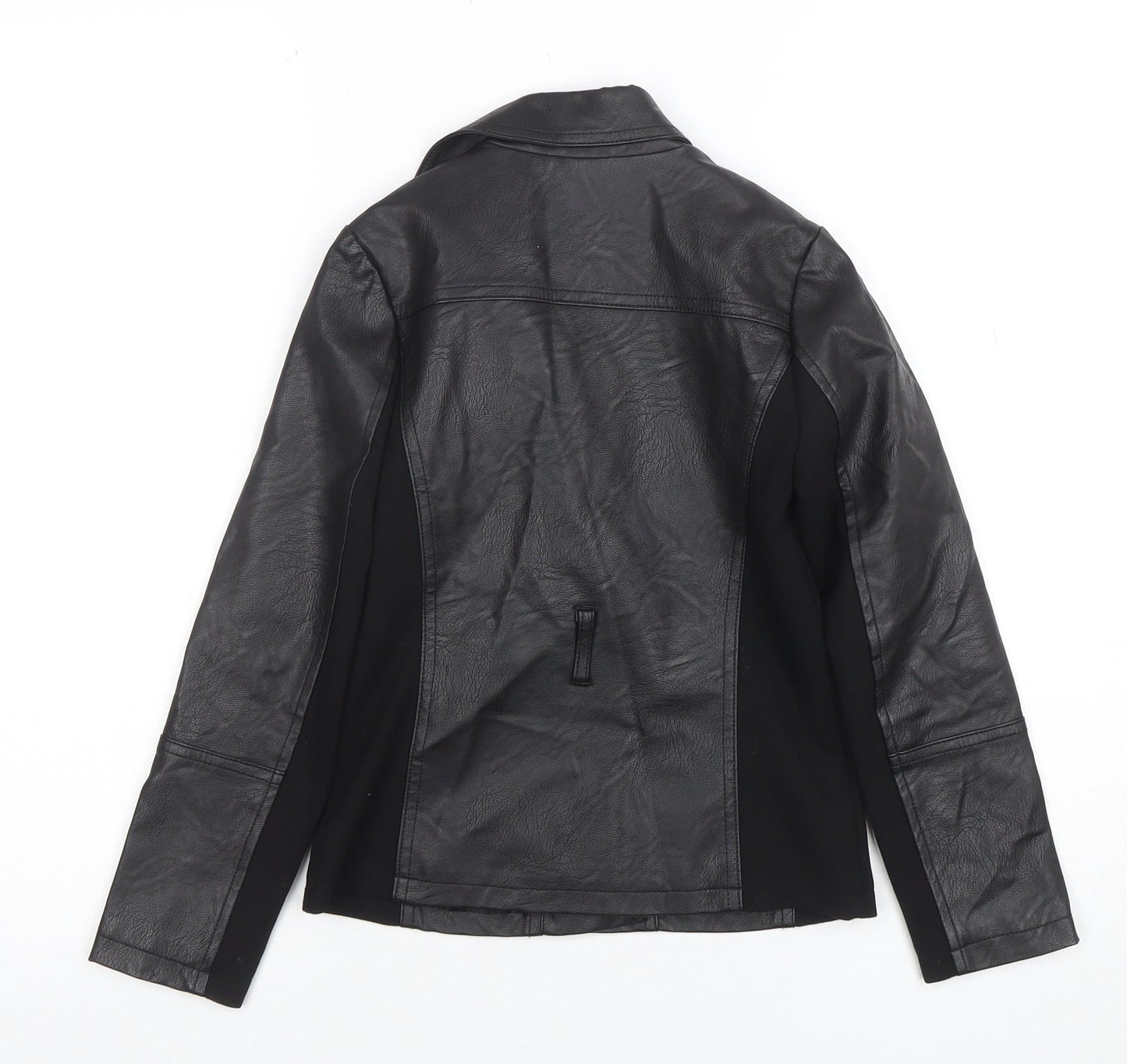 River Island Girls Black Faux Leather Biker Jacket 7-8 Years