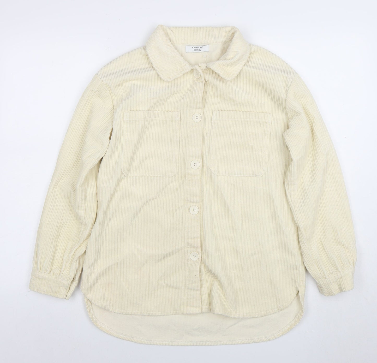 Primark Girls Ivory Corduroy Shirt Jacket 11-12 Years Button Front