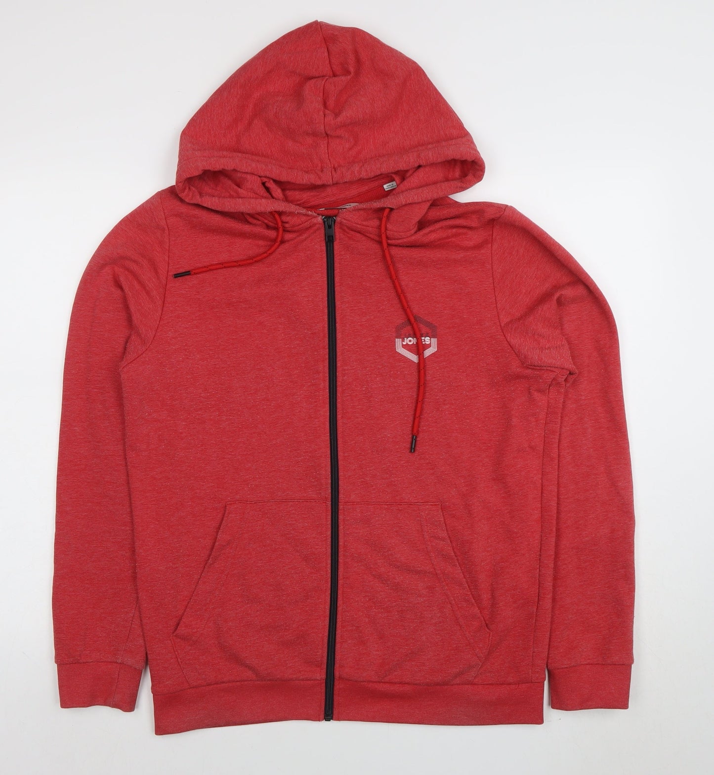 Jack & Jones Mens Red Full Zip Hoodie Size M Regular Fit