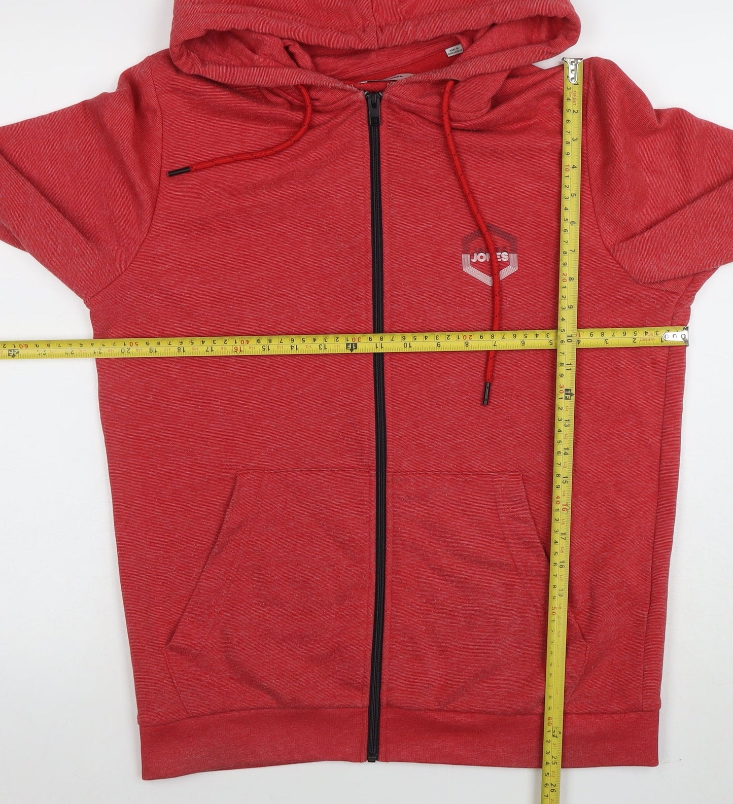 Jack & Jones Mens Red Full Zip Hoodie Size M Regular Fit