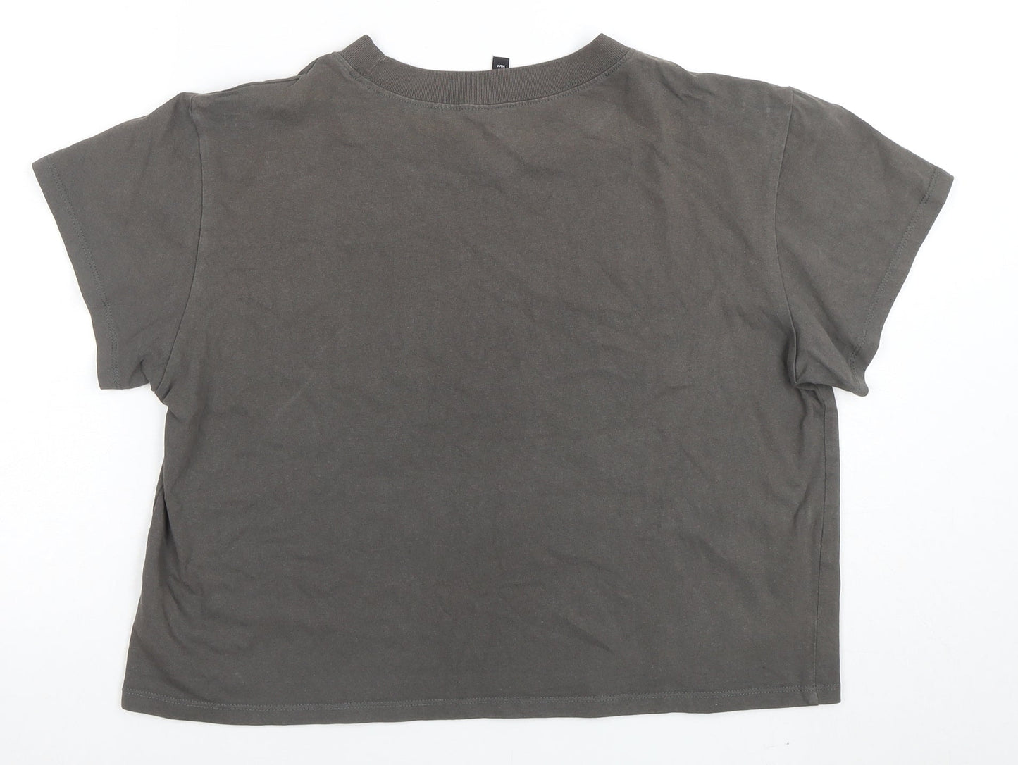H&M Divided Womens Grey Ramones Cropped T-Shirt Size L