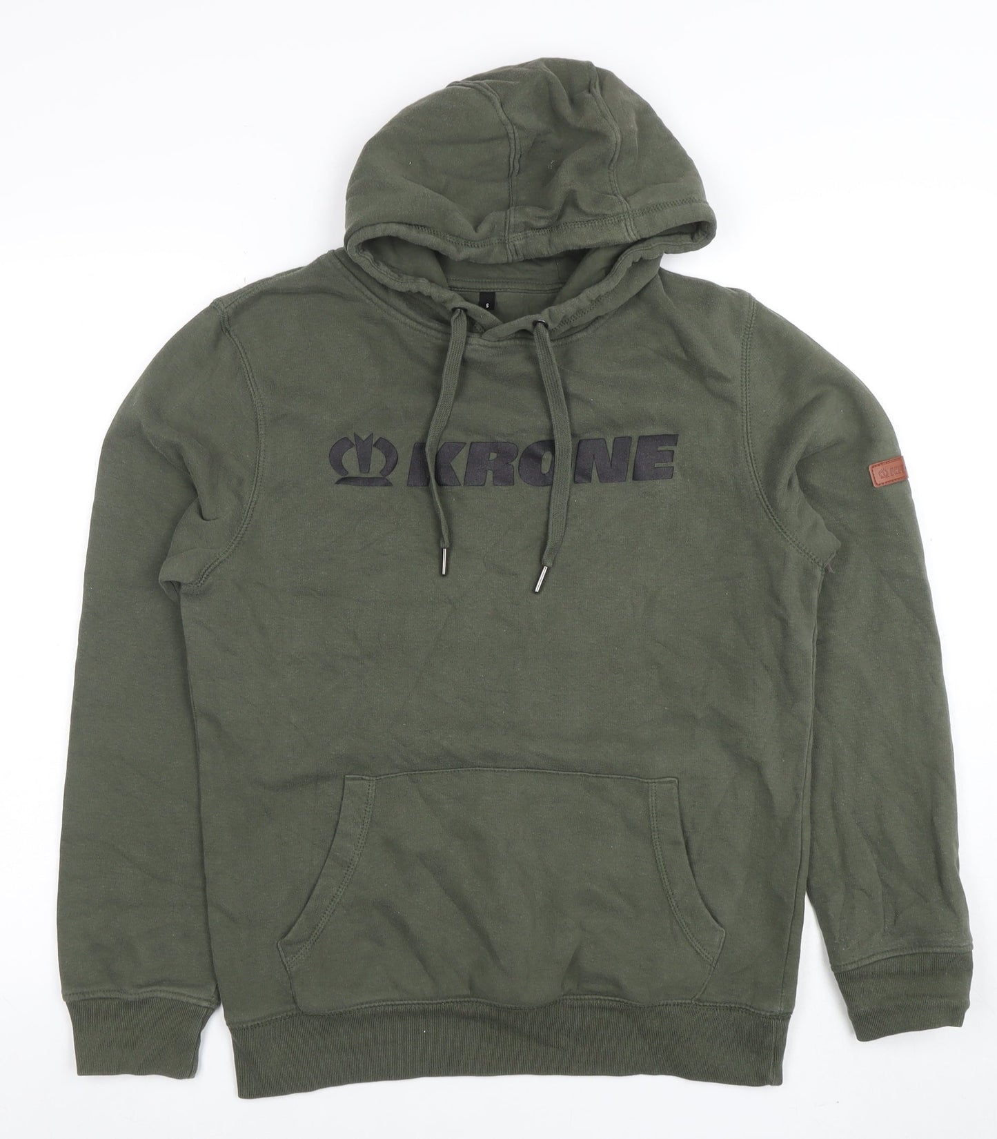 Krone Men's Green Pullover Hoodie Small Regular Fit Graphic Logo