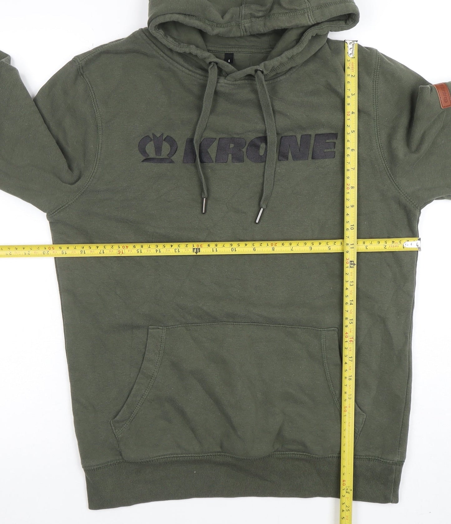 Krone Men's Green Pullover Hoodie Small Regular Fit Graphic Logo