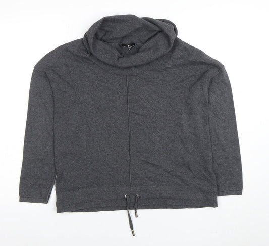Marble Women’s Grey Cowl Neck Pullover Sweatshirt Size S 100% Cotton