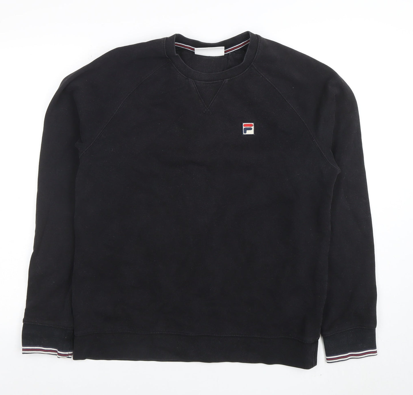 FILA Men's Black Crew Neck Pullover Sweatshirt L Regular Fit