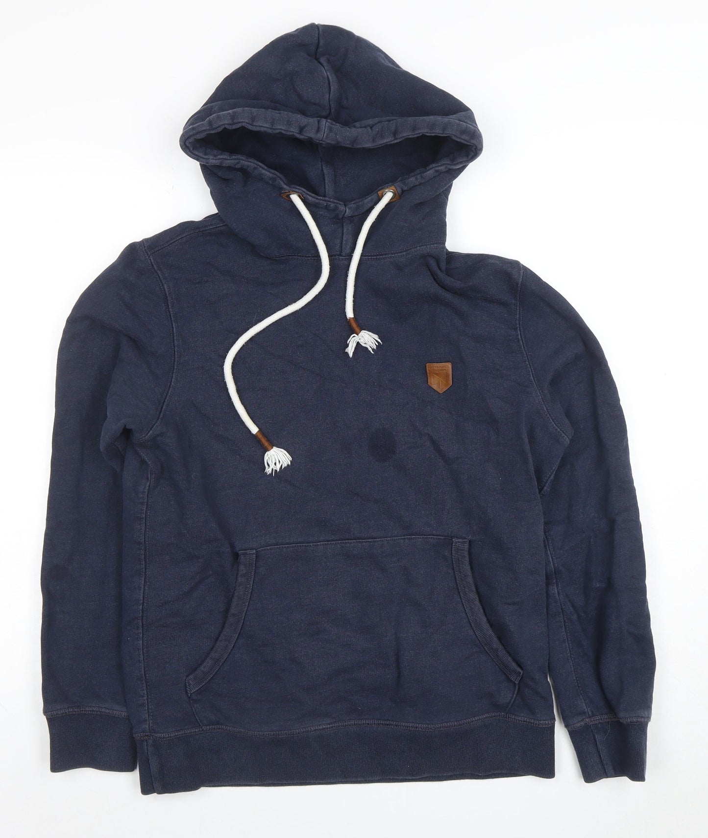 Jack & Jones Men’s Blue Pullover Hoodie Size M Cotton Logo Style